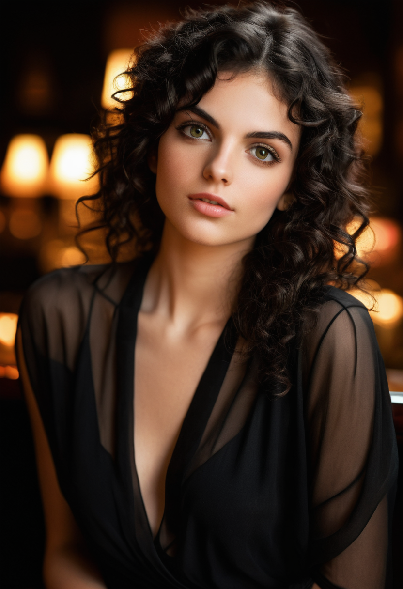 I linger in a quiet lounge in a sheer black slip, feeling the warmth of the night
