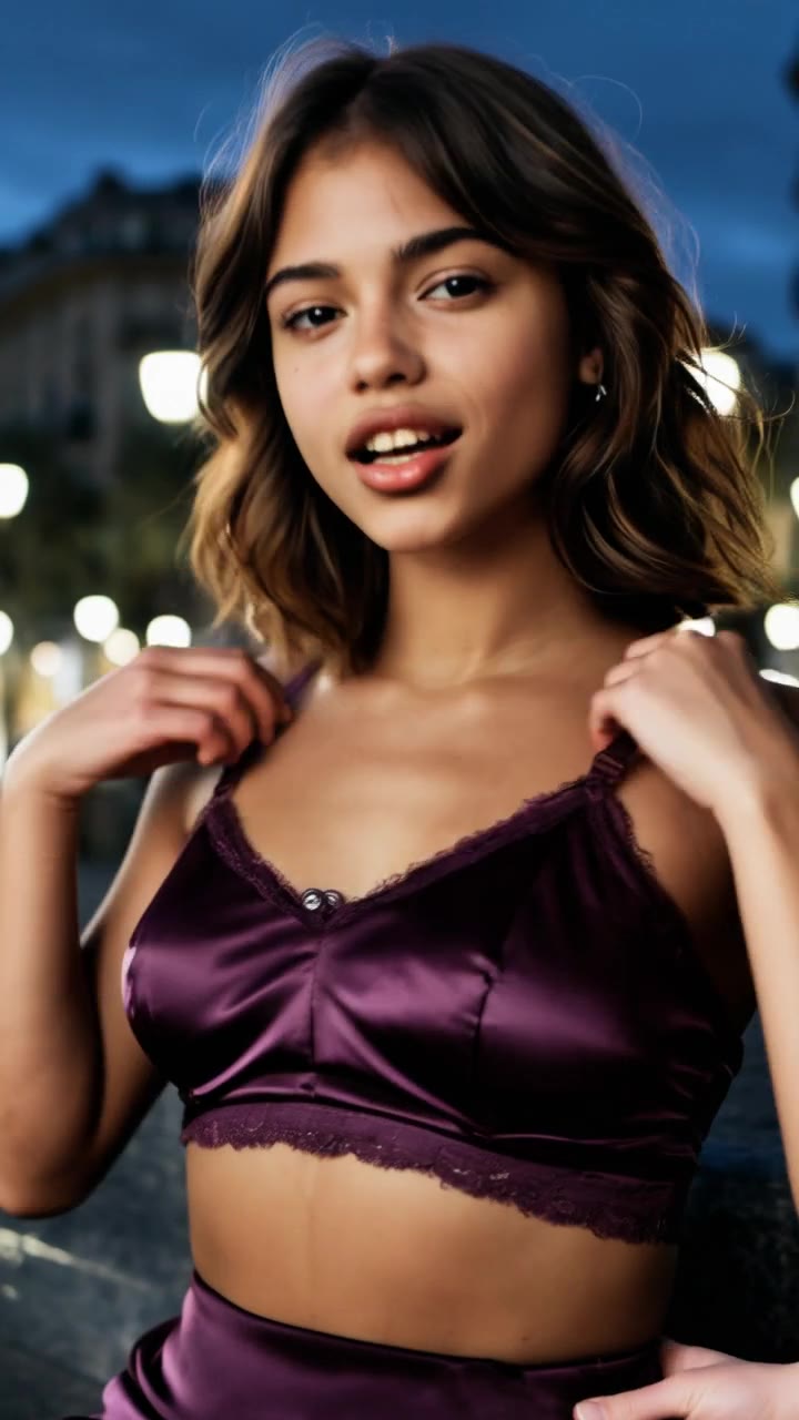 背徳の夜 サテンドレスから胸が溢れるAI美女エロ動画|Vex