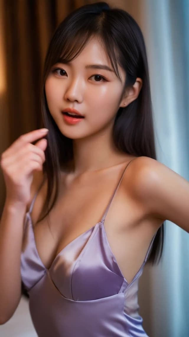 深夜ホテルで胸が揺れるランジェリーAIエロ動画|Kira